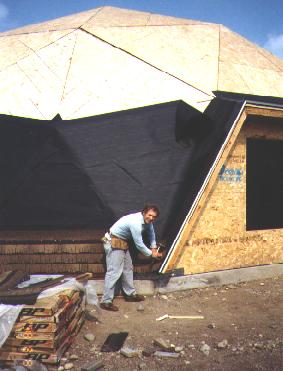 First rows of shingles